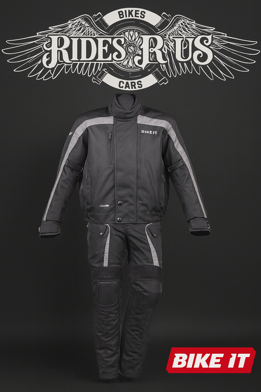 Bike It 'Herm' Textile Waterproof Motorcycle Bomber Casual Jacket + Bike It 'Burhou' Textile Waterproof Motorcycle Adventure Touring Pants/Trousers