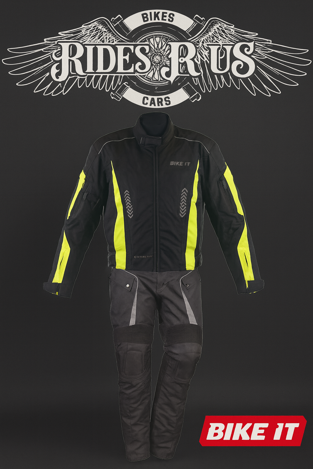 Bike It 'Ortac' Textile Waterproof Sports Motorcycle Jacket + Bike It 'Burhou' Textile Waterproof Motorcycle Adventure Touring Pants/Trousers