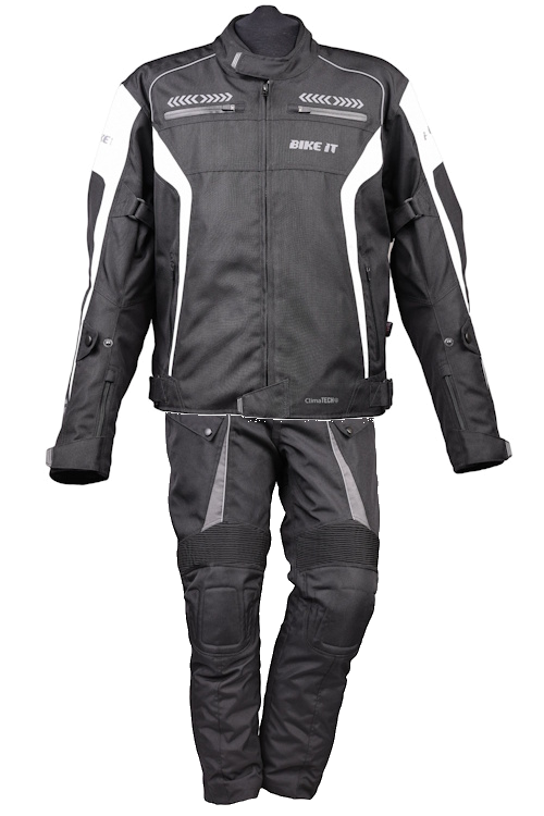 Bike It 'Flux' Textile Waterproof Sports Motorcycle Jacket + Bike It 'Burhou' Textile Waterproof Motorcycle Adventure Touring Pants/Trousers