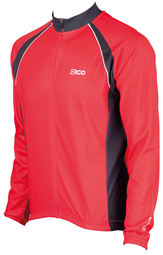 Eigo Logic Mens Long Sleeve Cycling Jersey Red / Black - M