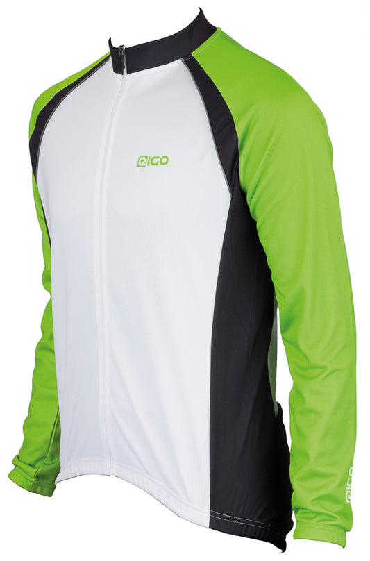 Eigo Logic Mens Long Sleeve Cycling Jersey Green / Black - M