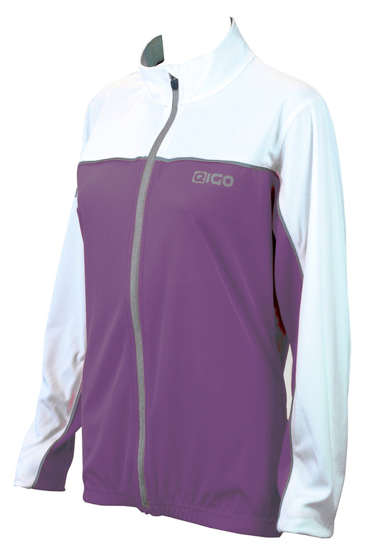 Eigo Holly Womens Long Sleeve Cycling Jersey Aubergine / White - L