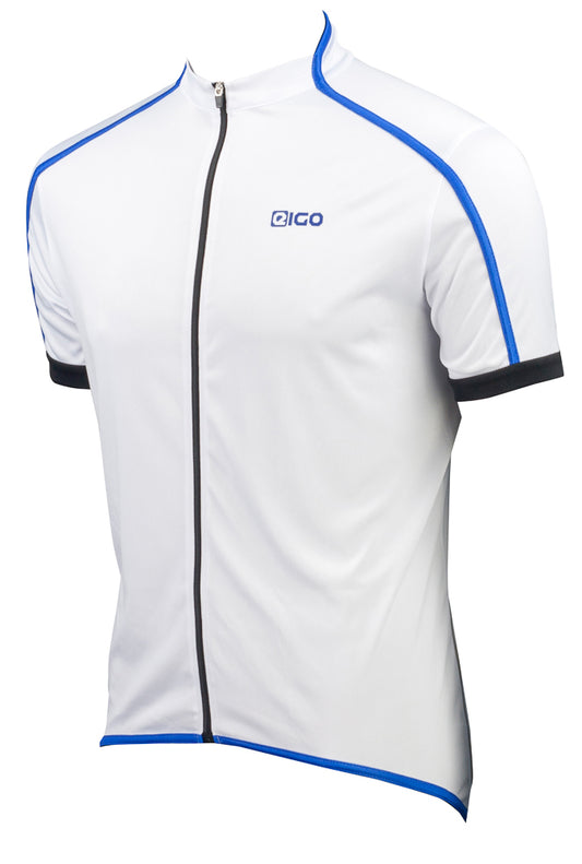 EIGO Classic Mens Short Sleeve Cycling Jersey White / Blue - S