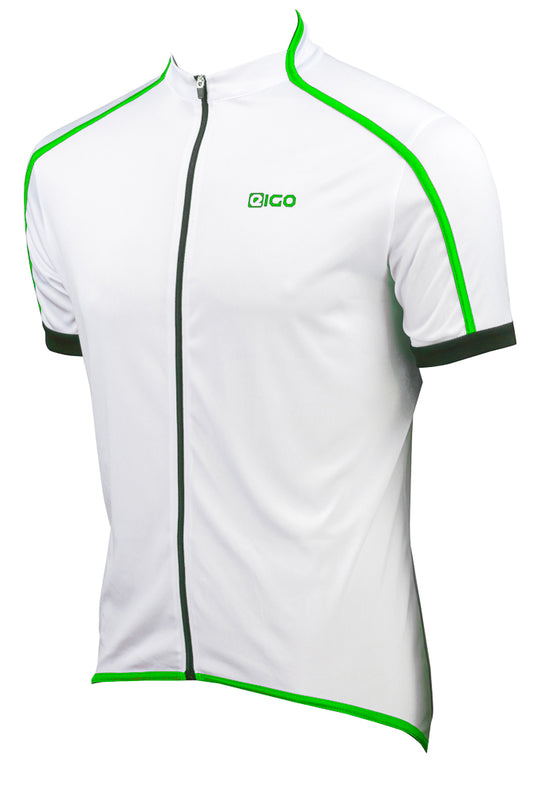 EIGO Classic Mens Short Sleeve Cycling Jersey White / Green - M