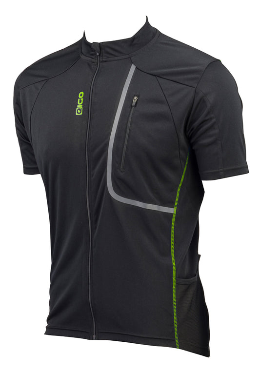 Eigo Trek Mens Short Sleeve Cycling Jersey Black / Green - S
