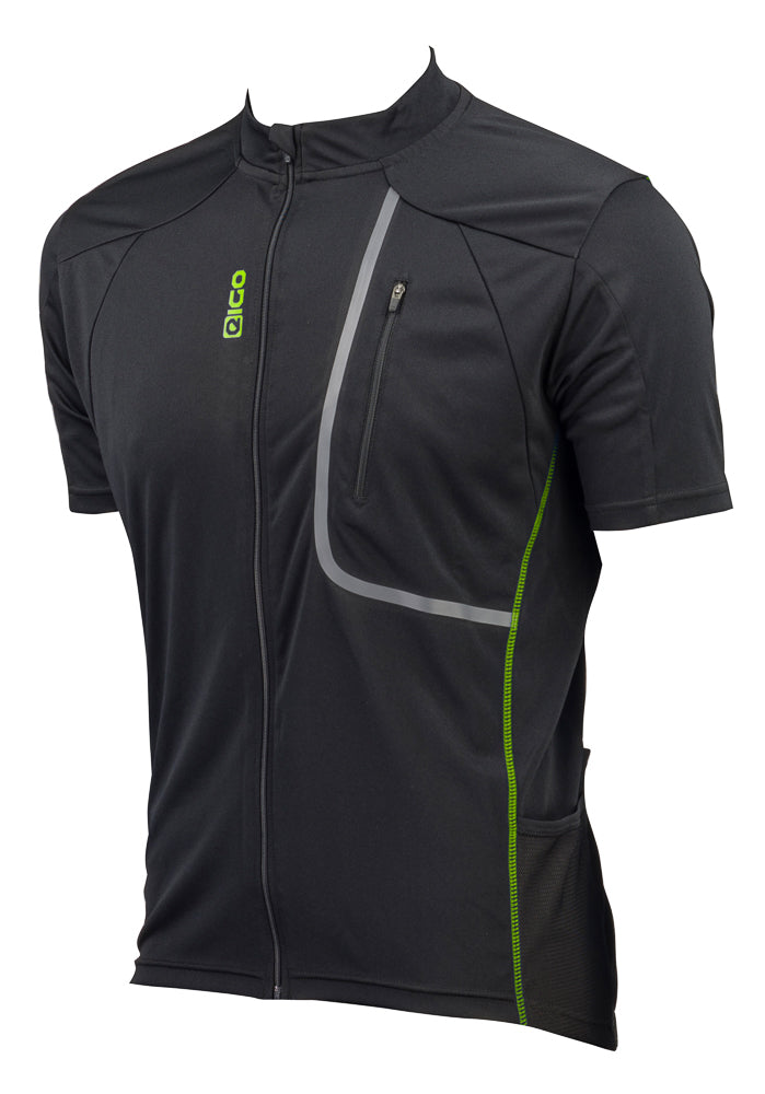 Eigo Trek Mens Short Sleeve Cycling Jersey Black / Green - M
