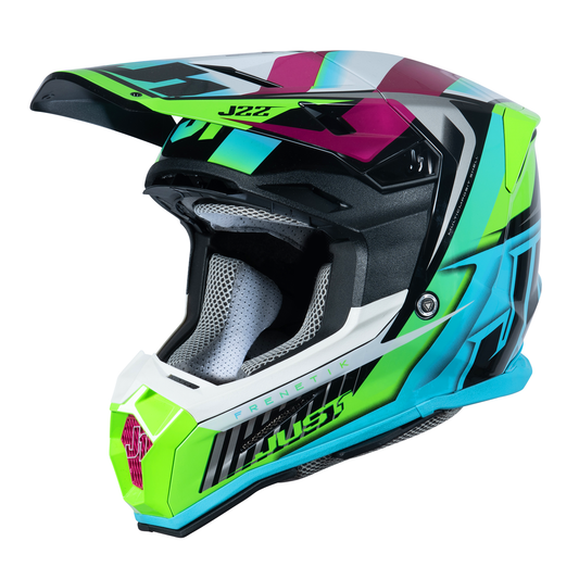 Just1 J22 Motocross Helmet Frenetik Neon Fluo Lime Black XL