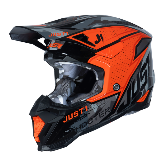 Just1 J40 Motocross Helmet Shooter Camo Orange Black XXL