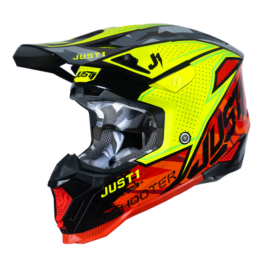 Just1 J40 Motocross Helmet Shooter Camo Red Black M