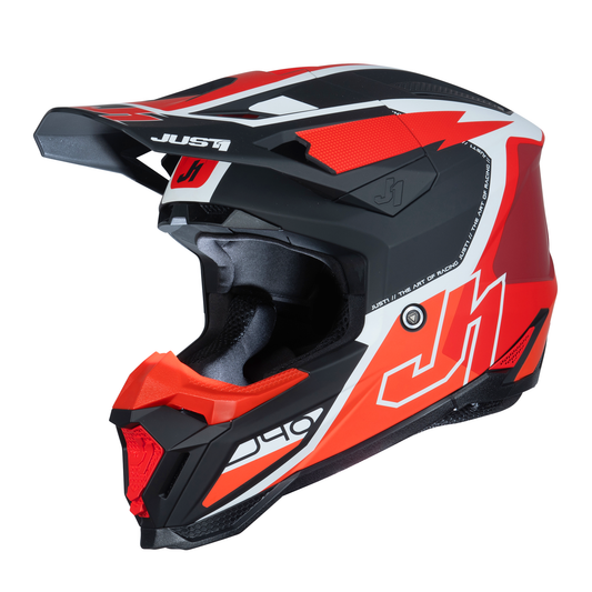 Just1 J40 Motocross Helmet Flash Red White Black XXL