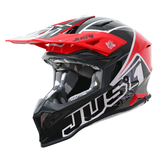 Just1 J39 Motocross Helmet Thruster Red Black White Gloss S