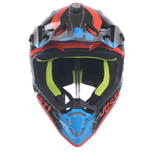 Just1 J38 MX Helmet Mask Blue/Red/Black Gloss - Small