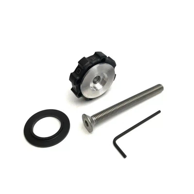 Kaoko Throttle Stabilizer for BMW G310 R '16-'22, G310 GS '16-'22 & G310 HP '16-'21 with Barkbusters (BB-BHG-069) hand guards.