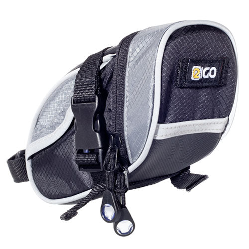 Eigo Saddle Bag With Strap Fitting - Black/Grey