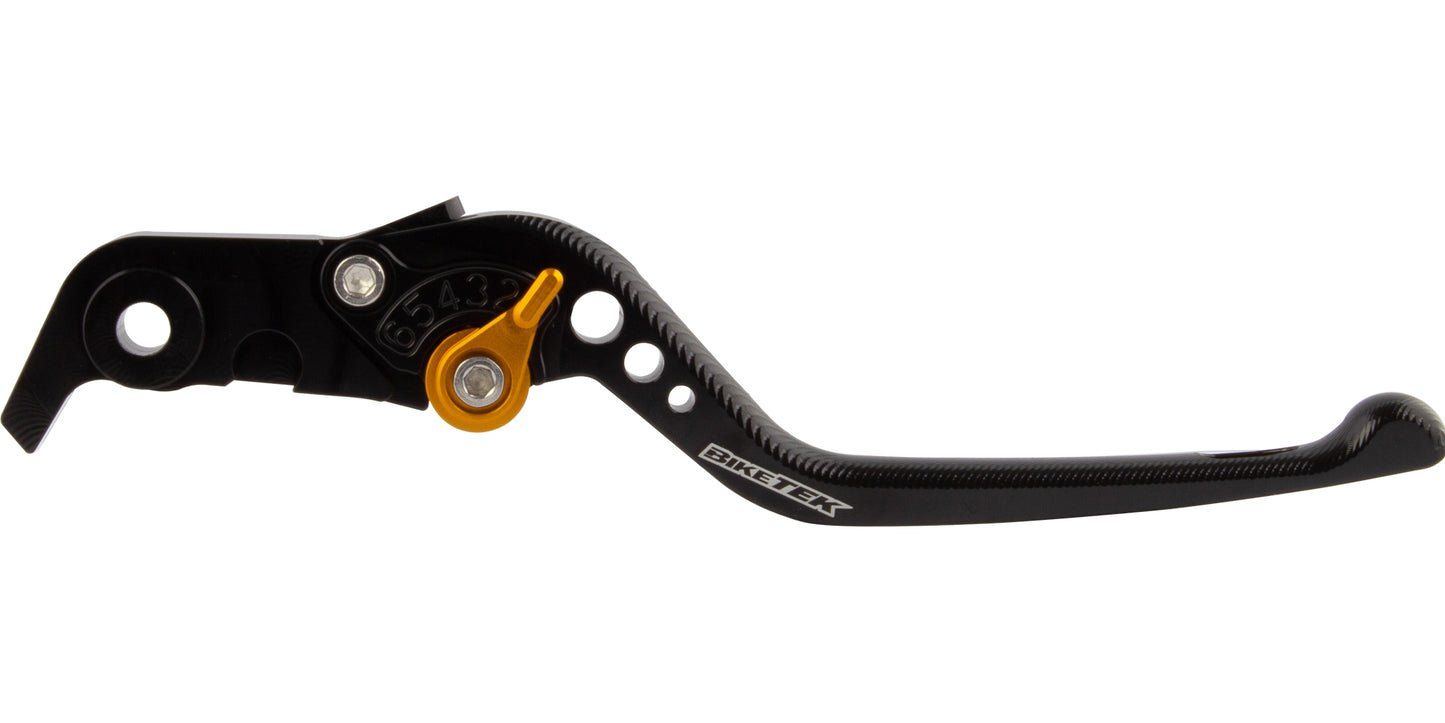 BikeTek Adjustable CNC Brake Lever Long  - Black / Gold Adjuster - #B76