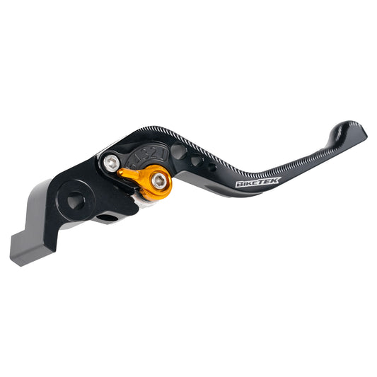 BikeTek Adjustable CNC Lever Short Brake - Black / Gold Adjuster - #B86S