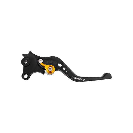 BikeTek Adjustable CNC Lever Short Brake - Black / Gold Adjuster - #B98S