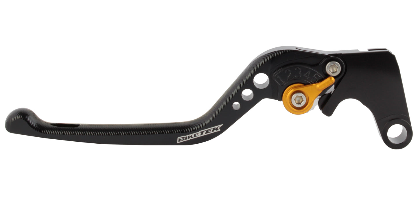BikeTek Adjustable CNC Clutch Lever Short  - Black / Gold Adjuster - #C83S