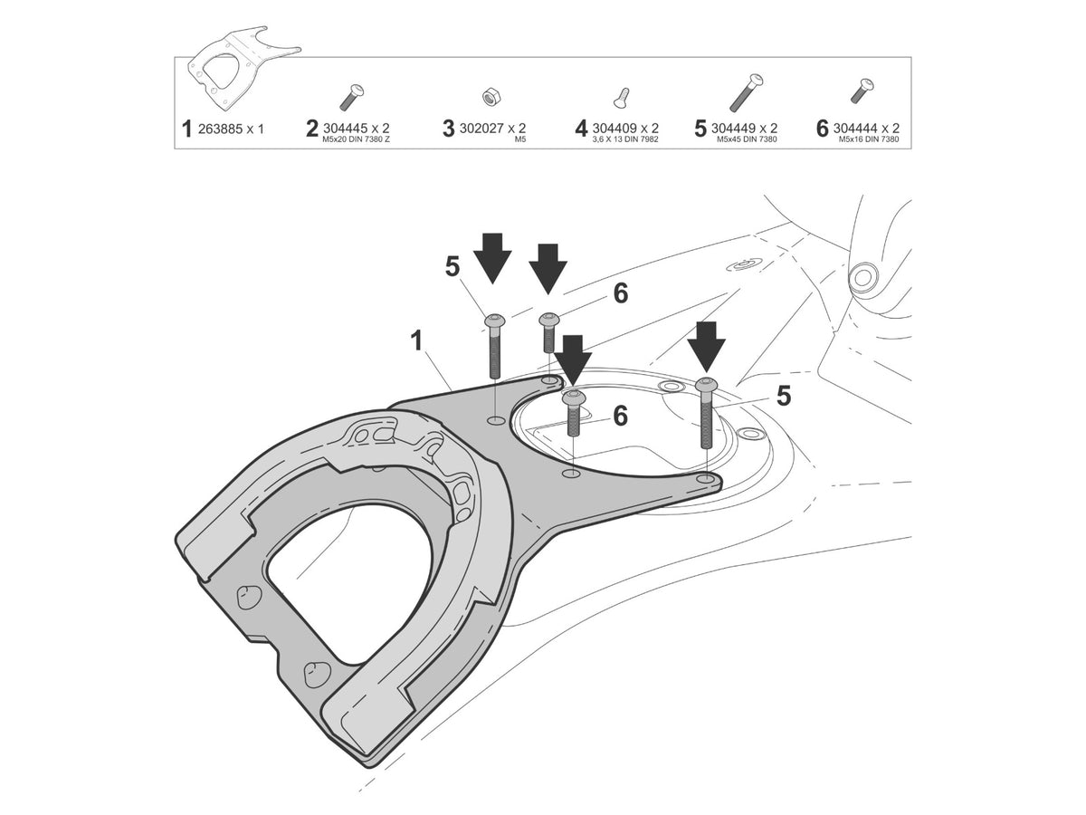 SHAD Click System Tank Bag Fitting Kit