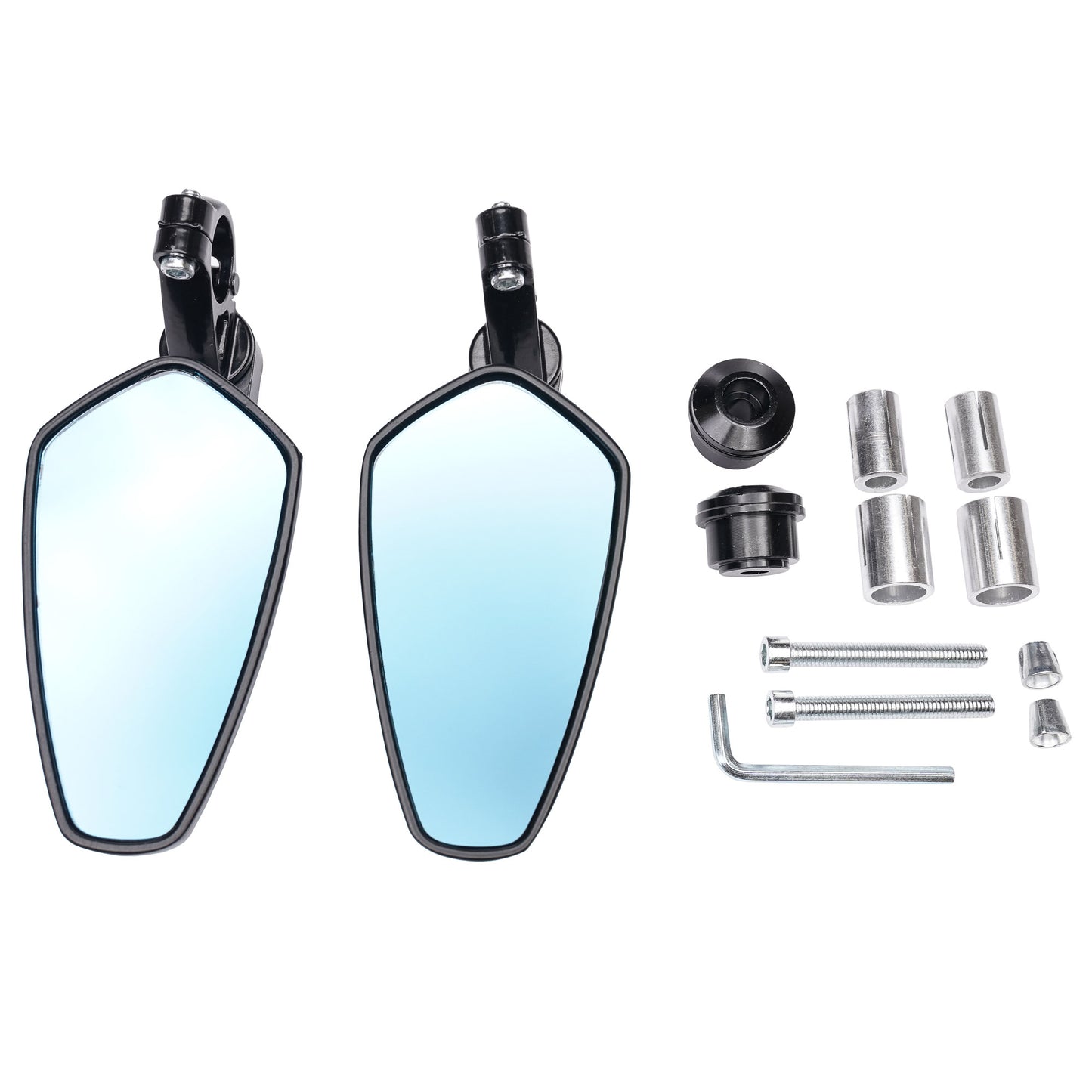 Bike It Universal Titan Bar End Mirrors Black Pair - #U030