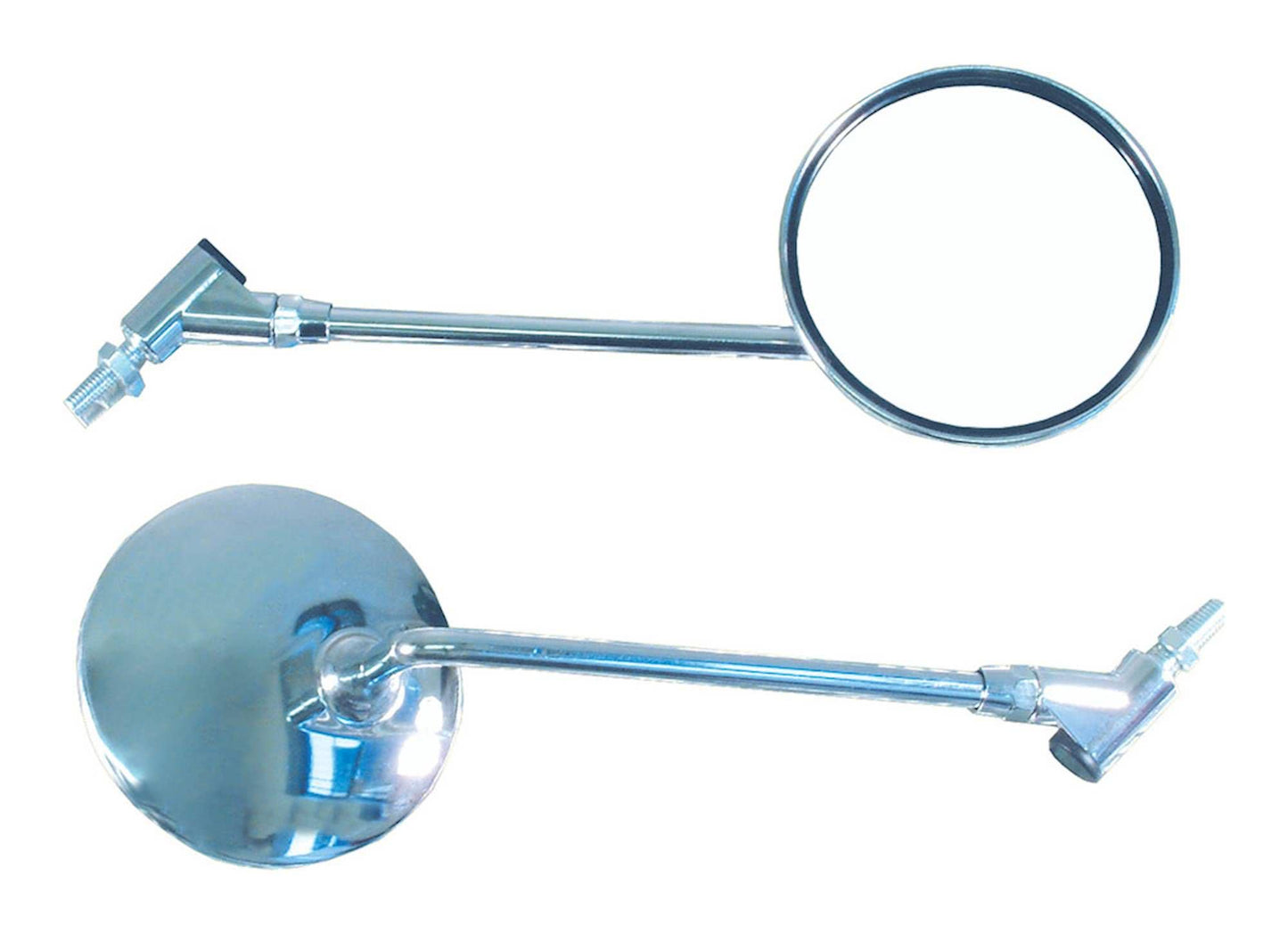 Bike It Universal Chrome Round Mirror With 8/10mm Thread, Removable Knuckle And Adaptors