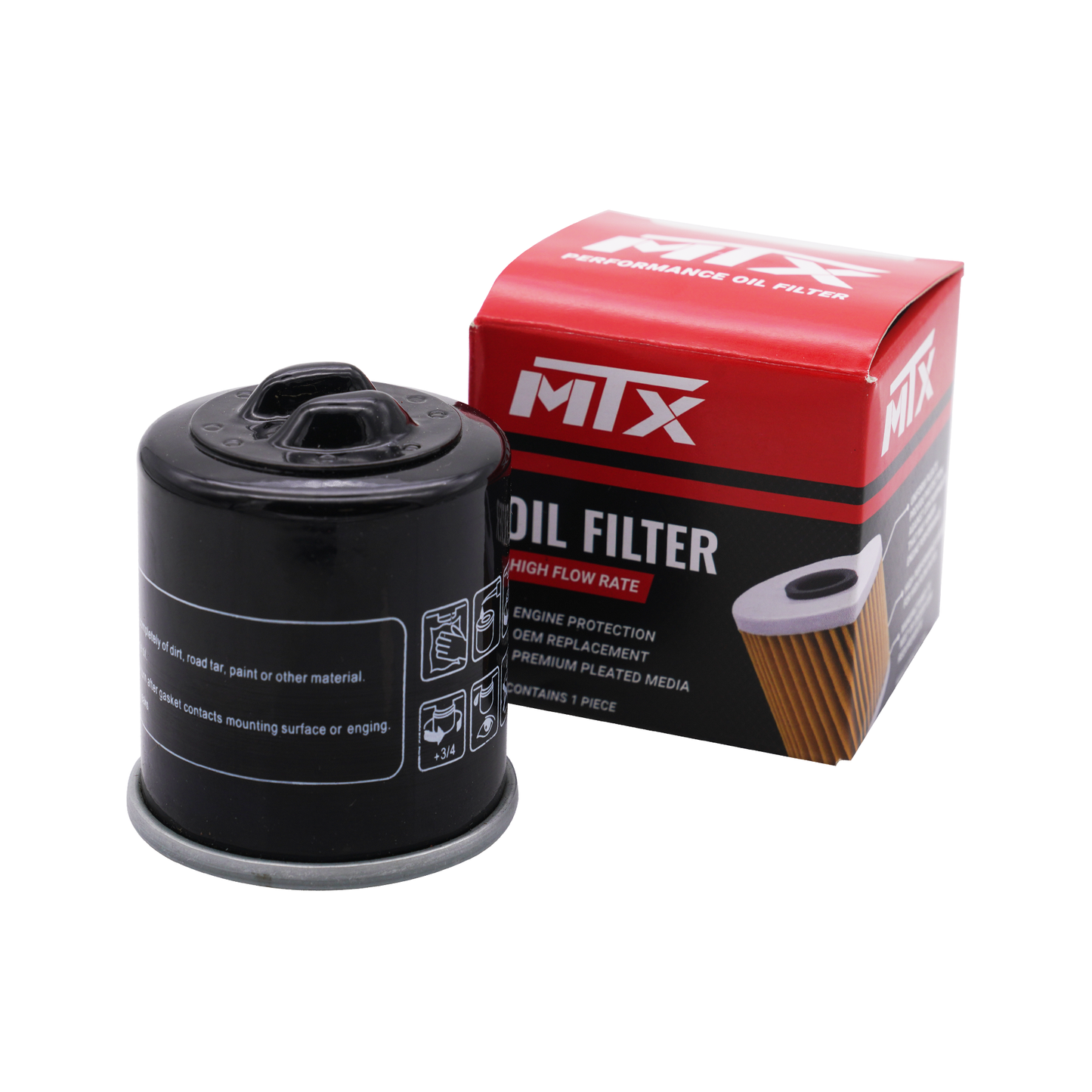 MTX Motorcycle Oil Filter Black Canister #026