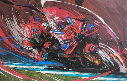 Marc Marquez Large Racing Canvas Print 26x40 inch