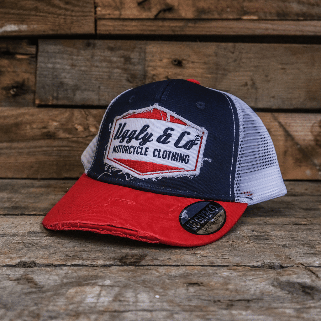 Blue & Red Diamond Trucker Hat by Uggly & Co