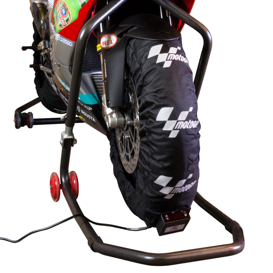 MotoGP Digital Tyre Warmer Set for 120/70-17 Front and 180/55-17 Rear Tyres - with UK 3 Pin Plug