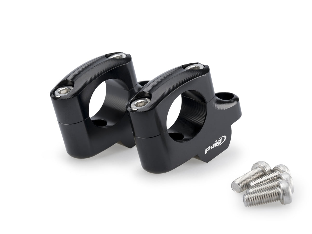 20mm Pullback Bar Risers Offset 16mm - Black