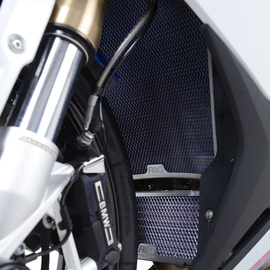 Titanium Radiator Guard for BMW S1000RR '19- '24, S1000R '21-'24, S1000R Sport '21-'24, S1000R M Sport '21- '24, M1000RR '21- '24 & M1000R '23-