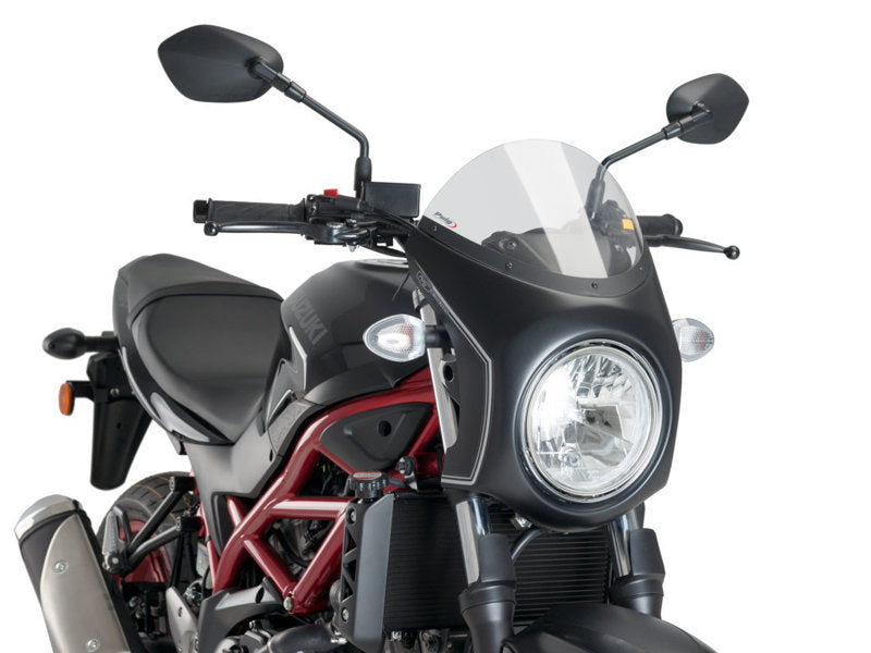Retro Black Semi Fairing And Screen 195mm