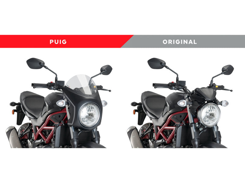 Retro Black Semi Fairing And Screen 195mm