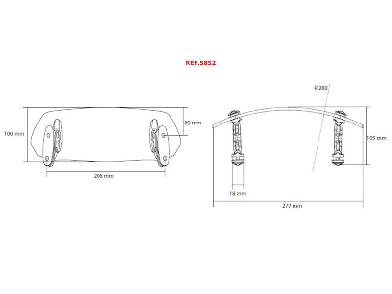 Screw On Adjustable Screen Extender 100 x 277mm