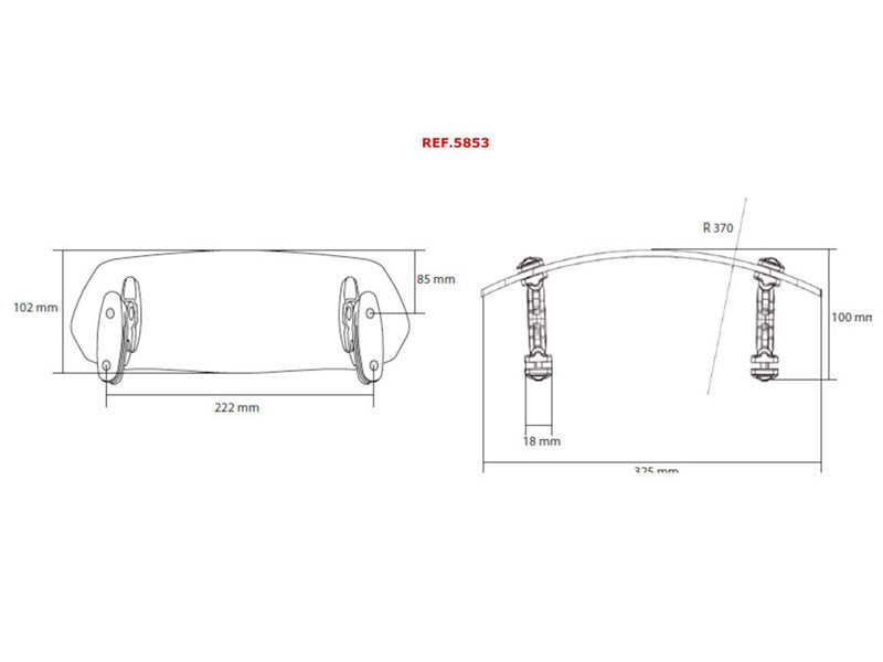 Screw On Adjustable Screen Extender 102 x 325mm