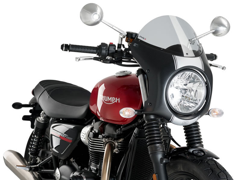 Retro Black Semi Fairing And Screen 195mm