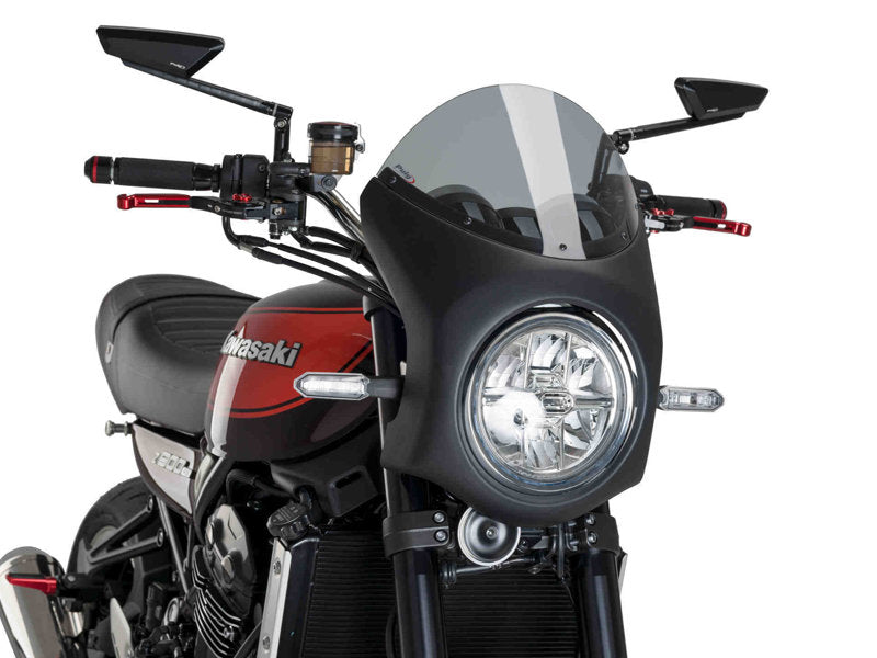 Retro Black Semi Fairing And Screen 195mm