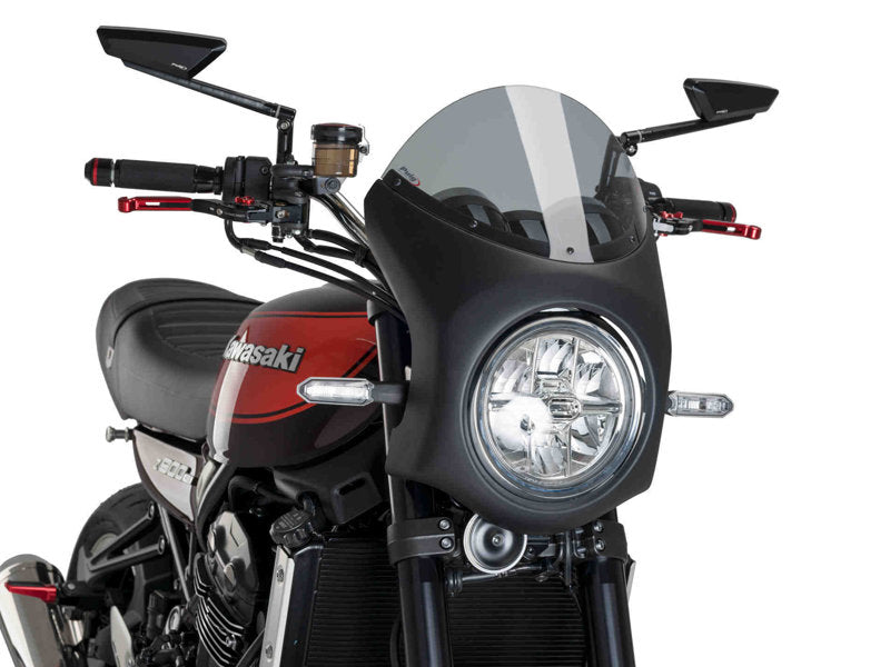 Retro Black Semi Fairing And Screen 195mm