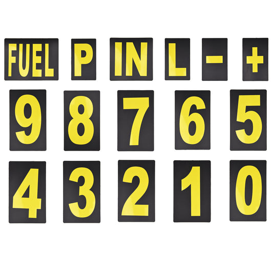 Pit Board Number Kit Yellow 37pcs