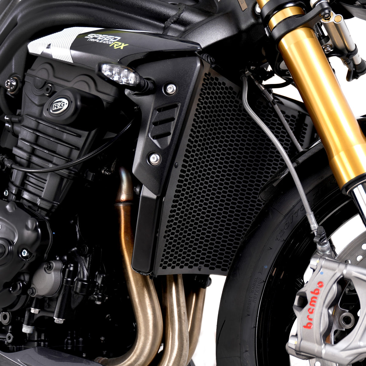 PRO Radiator Guard for Triumph Street Triple 765RS/Street Triple 765R / Street Triple 765 Moto2 '23- / Speed Triple 1200RR '22- / Speed Triple 1200RS '21- /Speed Triple 1200RX '25- & Street Triple 765 RX '26-