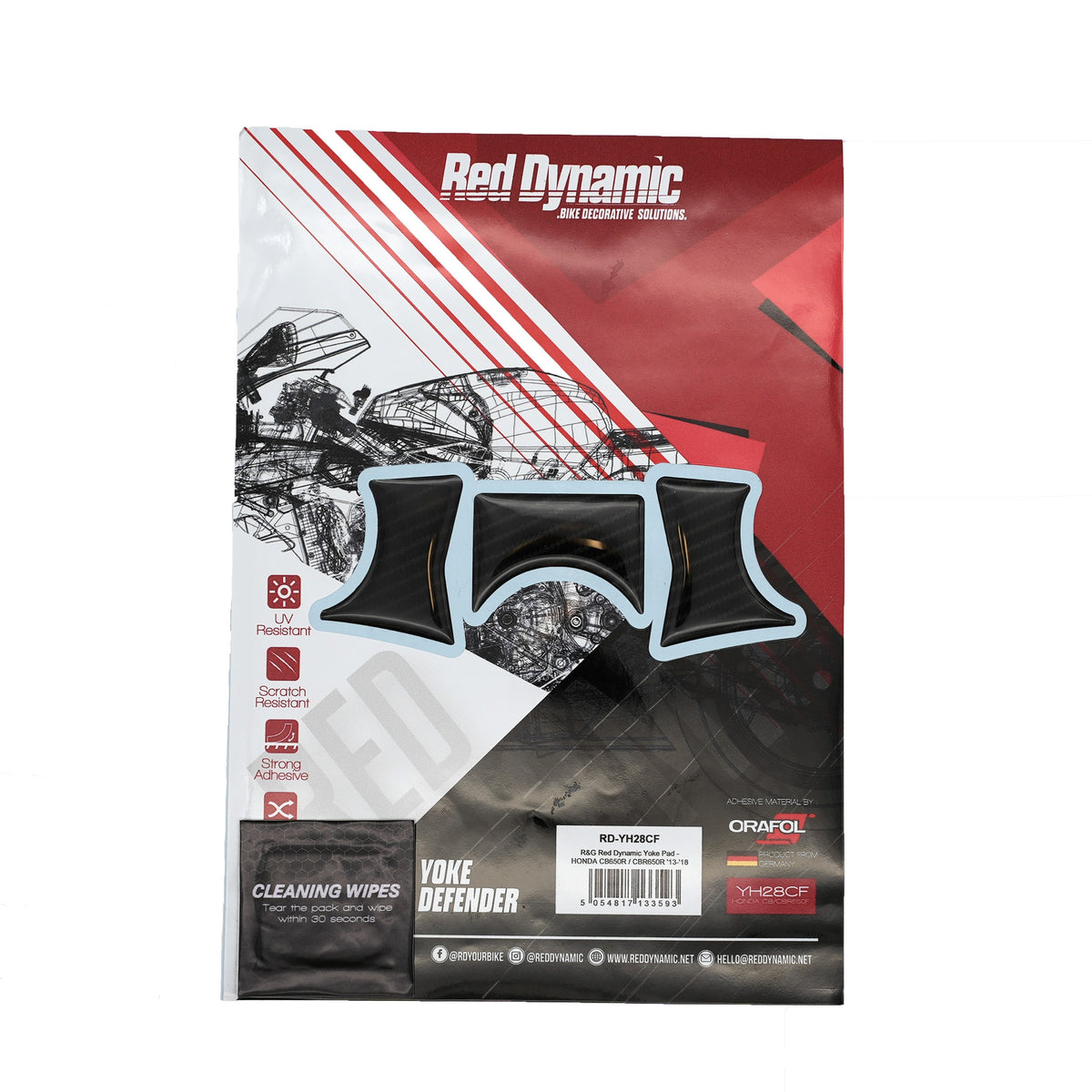 Red Dynamic Carbon Fibre Yoke Pad for the Honda CB650R / CBR650F '13-'18
