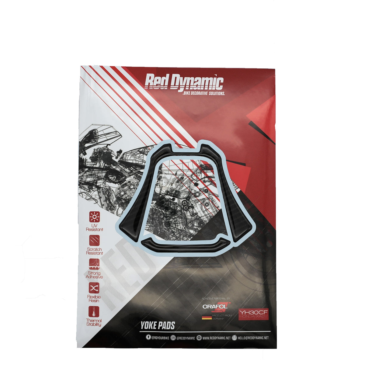 Red Dynamic Carbon Fibre Yoke Pad for the Honda X-ADV 750 '17-