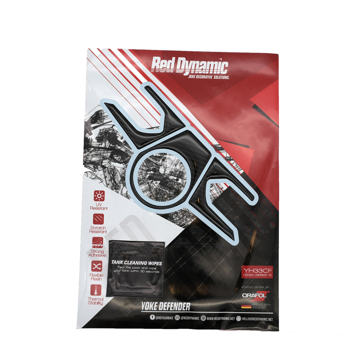 Red Dynamic Carbon Fibre Yoke Pad for the Honda CBR650R '19-