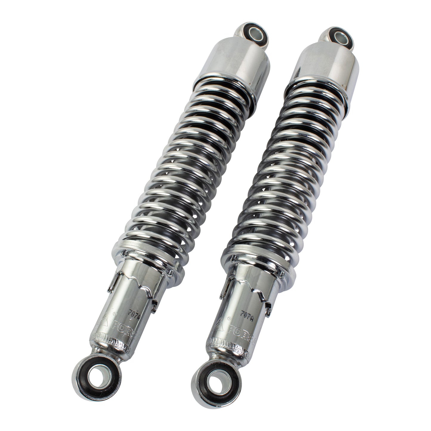 Bike It 320mm Eye To Eye Chrome Twin Shock Absorbers