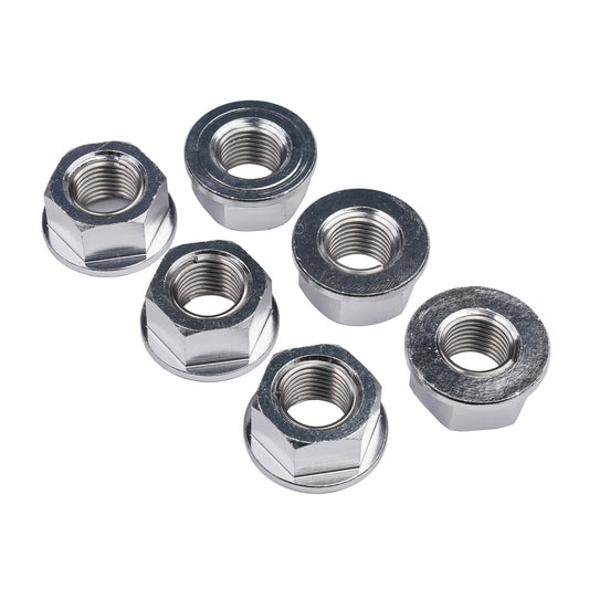 Bike It Rear Sprocket Nut Kit 12mm Silver (6Pcs)