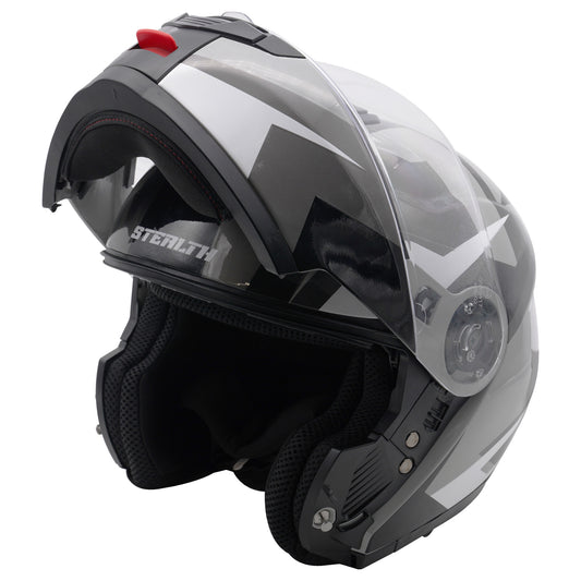 Stealth V159 Flip Road Helmet Graphic Mono Gloss - Small