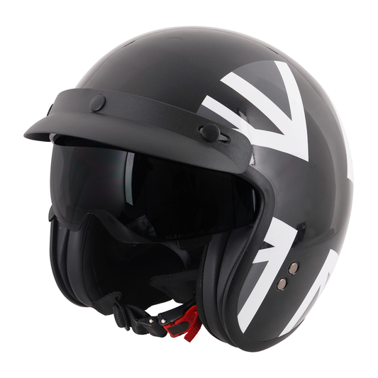 Stealth HS391 Peaked Open Face Helmet Mono Jack - X-Large