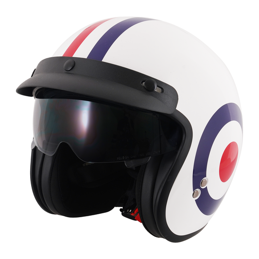 Stealth Open Face Helmet With Peak - Roundel - Small