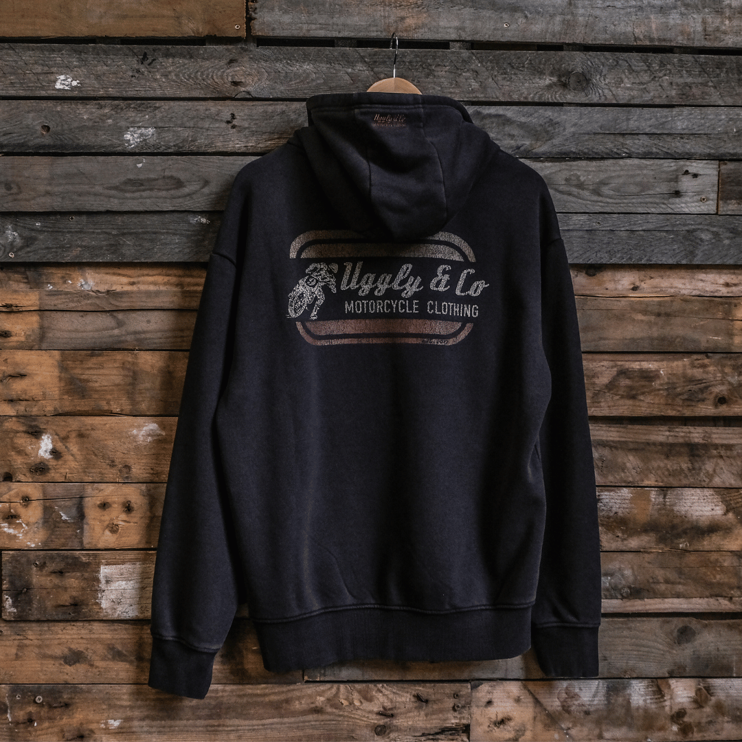 Black Flattrack Hoodie by Uggly & Co