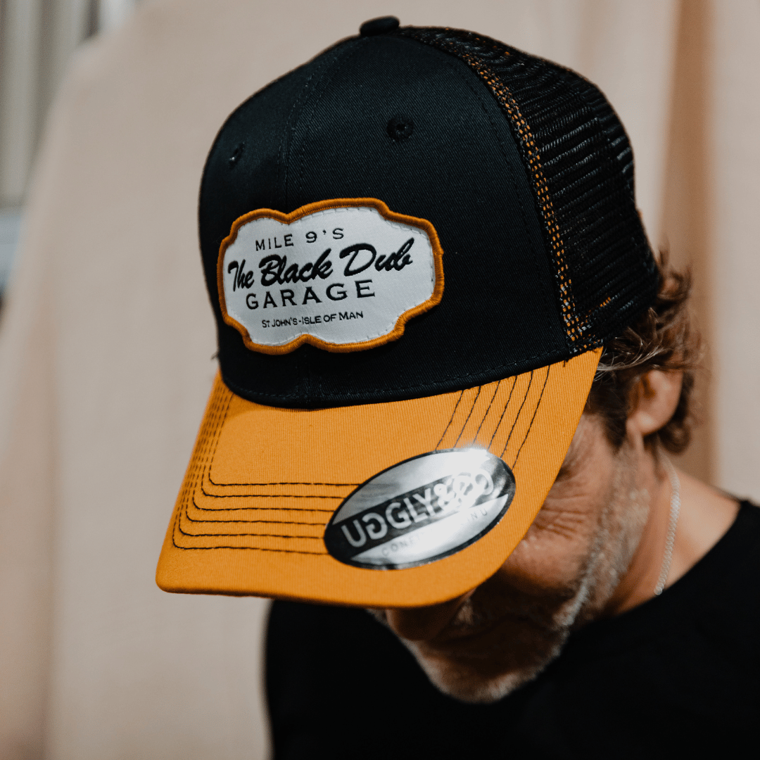 Black & Yellow Black Dub Garage Trucker Hat by Uggly & Co